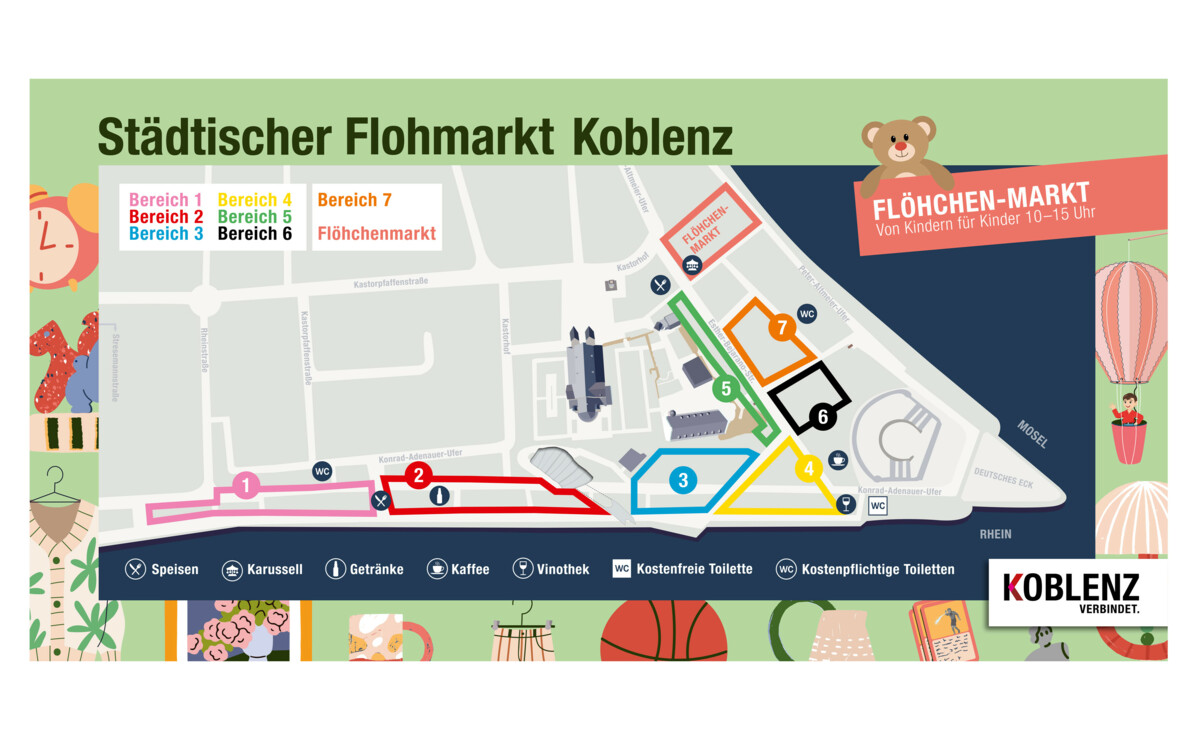 2024 Geländeplan städtischer Flohmarkt Koblenz  © Koblenz-Touristik GmbH 