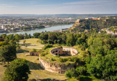 Luftaufnahme Fort Asterstein und Festung Ehrenbreitstein © Dominik Ketz | Rheinland-Pfalz Tourismus GmbH